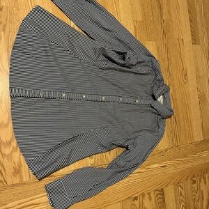 Men's Black and White Striped Shirt